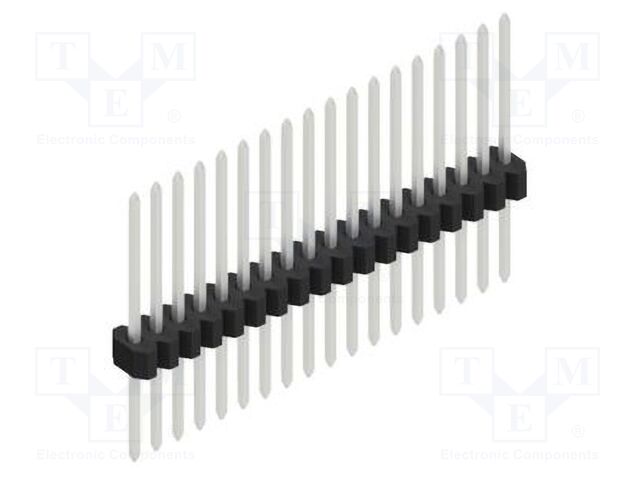 Connector: pin strips; pin header; male; PIN: 18; 1.27mm; THT; 1x18