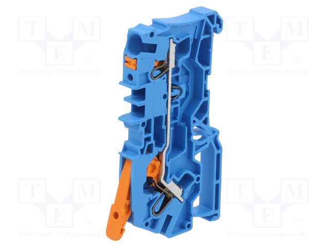 Splice terminal: rail; 0.5÷6mm2; ways: 1; terminals: 2; blue; 2104