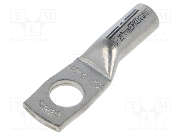 Tip: ring tube; M10; 25mm2; crimped; for cable; tinned; copper