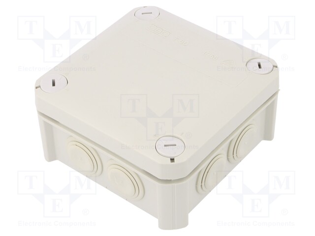 Enclosure: junction box; X: 114mm; Y: 114mm; Z: 57mm; polypropylene
