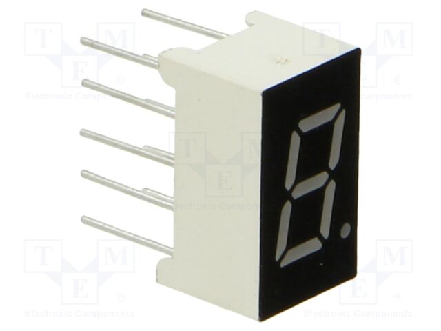 Display: LED; 7-segment; 7.62mm; 0.3"; No.char: 1; red; 100mcd; anode