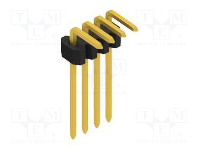 Connector: pin strips; pin header; male; PIN: 4; 1.27mm; THT; 1x4