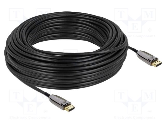 Cable; DisplayPort plug,both sides; TPU; Len: 30m; black; grey