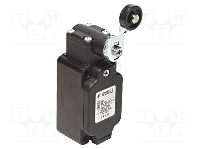 Limit switch; lever R 43mm, plastic roller Ø20mm; NO + NC; 10A