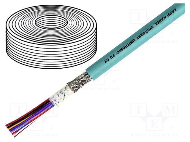 Wire: data transmission; UNITRONIC® FD CY; 10x0,14mm2; PVC; grey