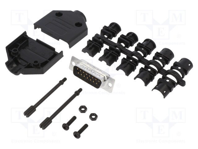 D-Sub; PIN: 15; male; unshielded; straight; soldering; for cable