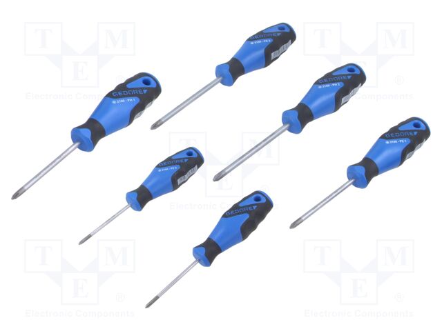 Kit: screwdrivers; Phillips,Pozidriv®; PH0,PZ0,PH1,PZ1,PH2,PZ2
