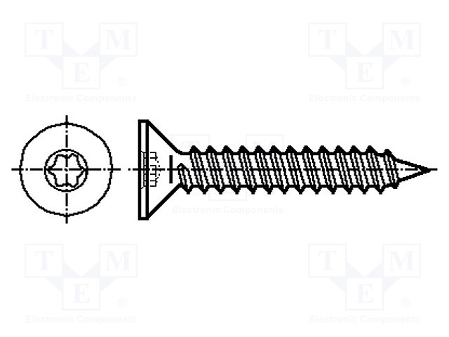 Screw; 3.9x13; Head: countersunk; Torx®; TX15; ISO 14586C