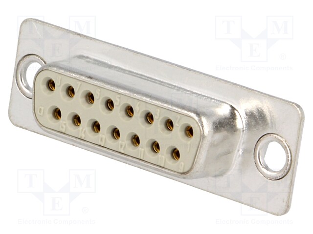D-Sub; PIN: 15; plug; female; turned contacts; soldering