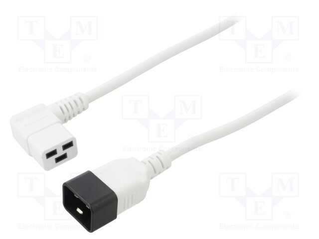 Cable; 3x1.5mm2; IEC C19 female angled,IEC C20 male; PVC; 5m