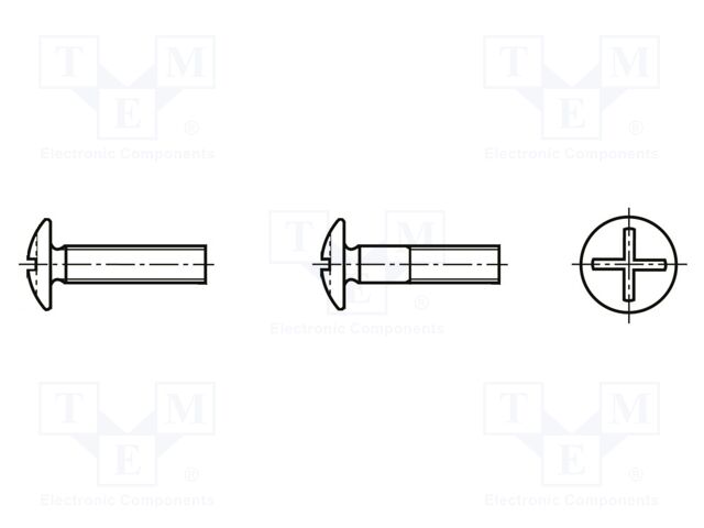 Screw; with large head; M4x12; Head: button; slotted; steel; zinc