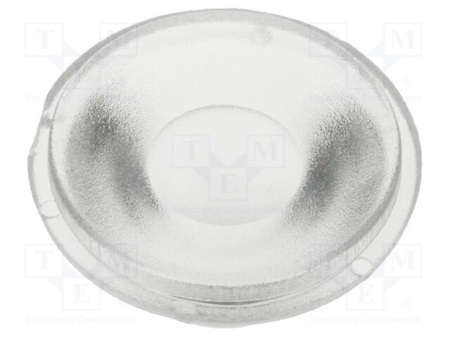 LED lens; round; colourless; 15°