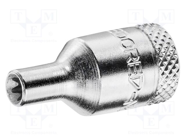 Socket; socket spanner,Torx®; E4; 1/4"; 25mm; Plating: chromium