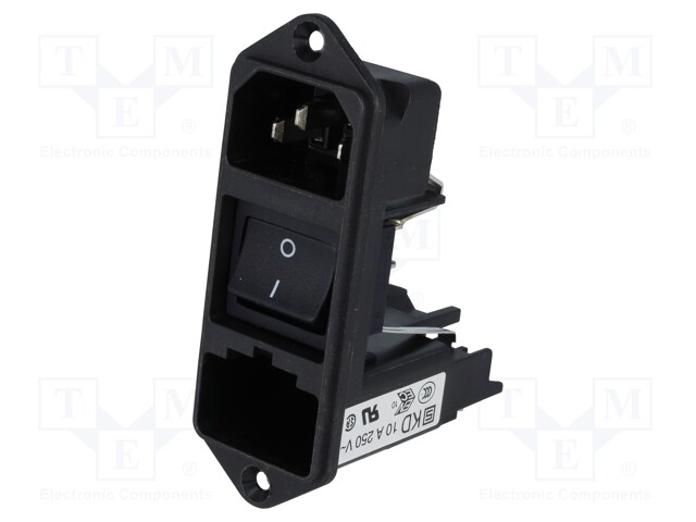 Connector: AC supply; socket; male; 10A; 250VAC; IEC 60320