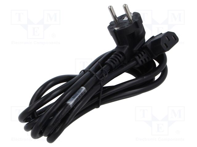 Cable; 3x1mm2; CEE 7/7 (E/F) plug angled,IEC C13 female; PVC
