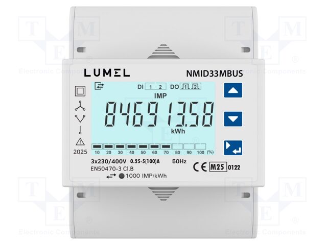 Counter; digital,mounting; for DIN rail mounting; three-phase