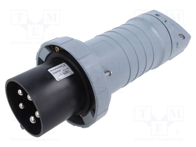 Connector: AC supply 3-phase; plug; male; straight; for cable