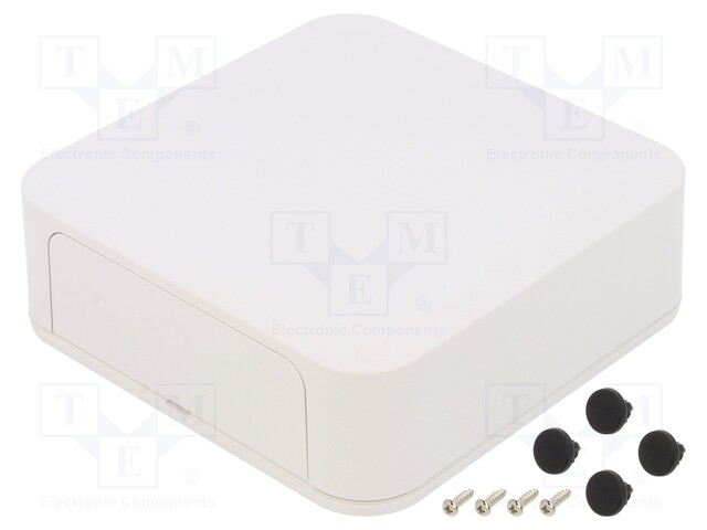 Enclosure: with panel; PF; X: 125mm; Y: 125mm; Z: 35mm; ABS; white