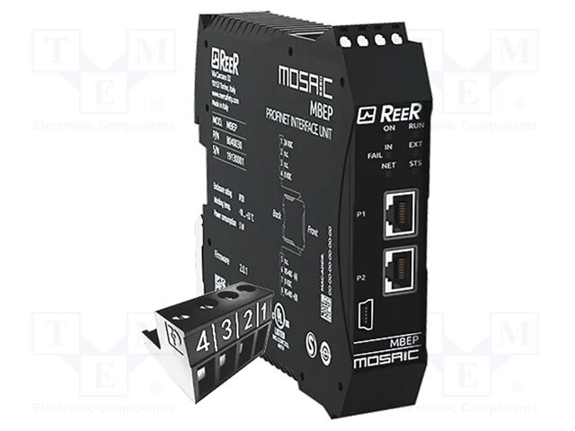 Profinet communication card; 24VDC; for DIN rail mounting; IP20