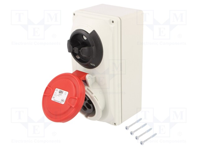 Connector: AC supply 3-phase; socket; female; 16A; 400VAC; IP44