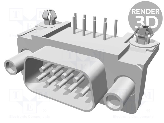 D-Sub; PIN: 9; socket; male; angled 90°; THT; UNC4-40; 0.76um