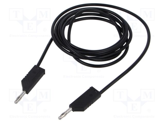 Test lead; 60VDC; 30VAC; 32A; Len: 2m; black; Cond.cross sec: 2.5mm2