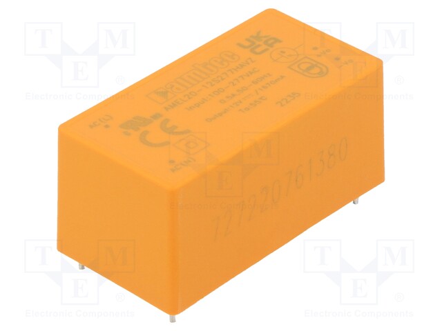 Converter: AC/DC; 20W; 85÷305VAC; Usup: 100÷430VDC; Uout: 12VDC