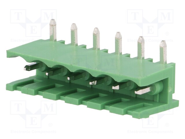 Pluggable terminal block; 5mm; ways: 6; angled 90°; socket; male
