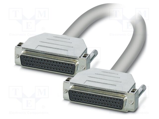 Cable; D-Sub 50pin socket,both sides; PVC; Len: 1m; grey; Core: Cu