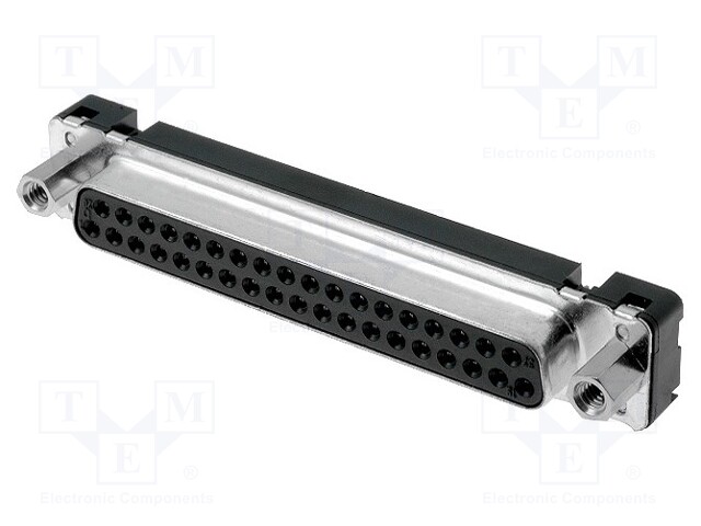 D-Sub; PIN: 37; socket; female; with threaded screw,PCB snap-in