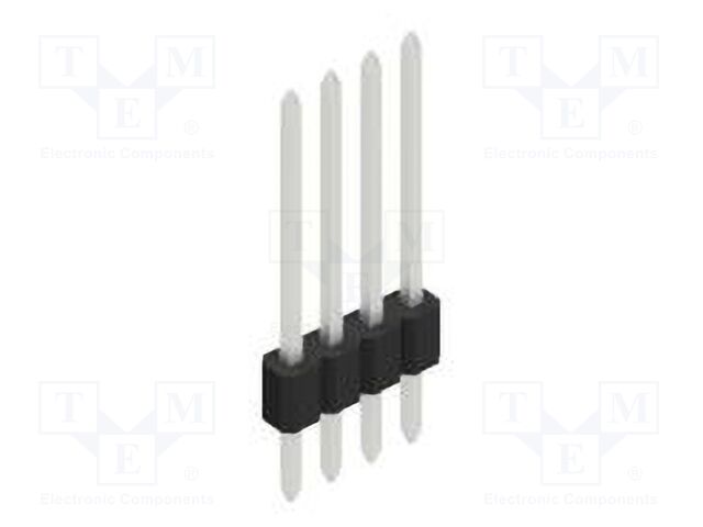 Connector: pin strips; pin header; male; PIN: 4; 1.27mm; THT; 1x4