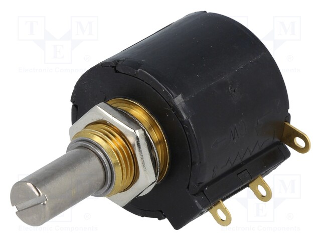 Potentiometer: shaft; multiturn; 10kΩ; 2W; ±3%; 6.35mm; linear; IP50