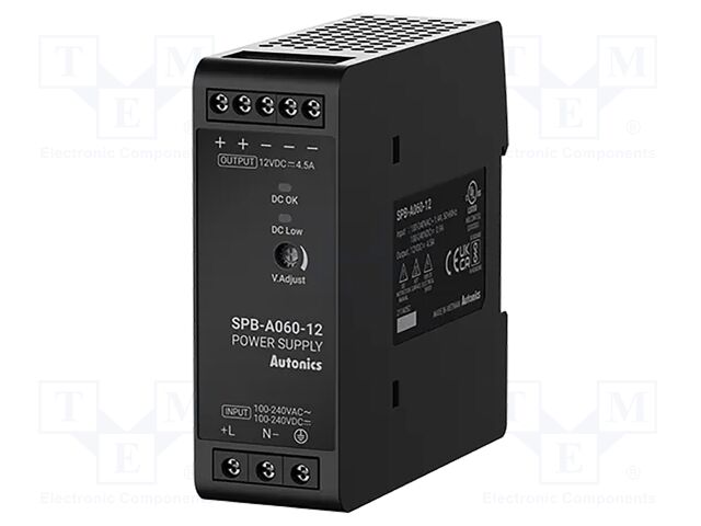 Power supply: switching; for DIN rail; 54W; 12VDC; 4.5A; 85÷264VAC