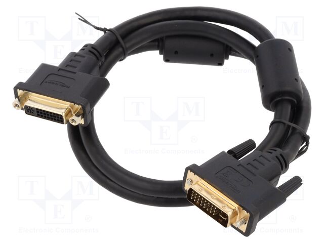 Cable; DVI-I (24+5) socket,DVI-I (24+5) plug; dual link; Len: 1m