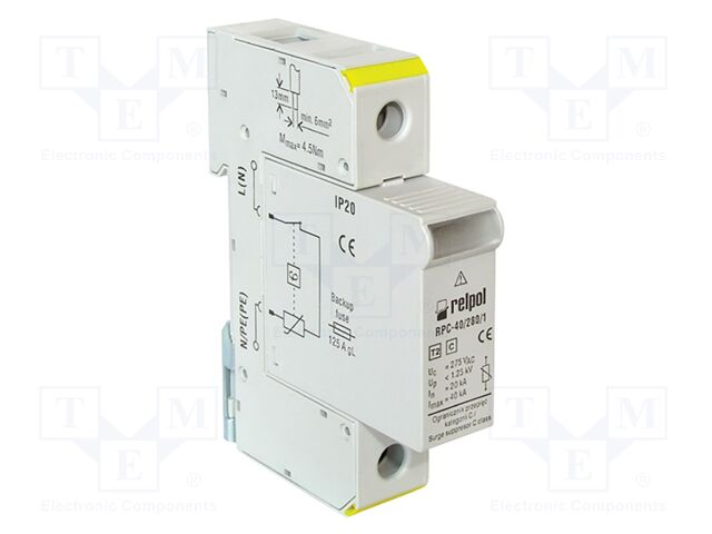 Surge arrester; for DIN rail mounting; IP20
