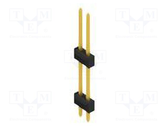 Connector: pin strips; pin header; male; PIN: 2; 2.54mm; THT; 2x1