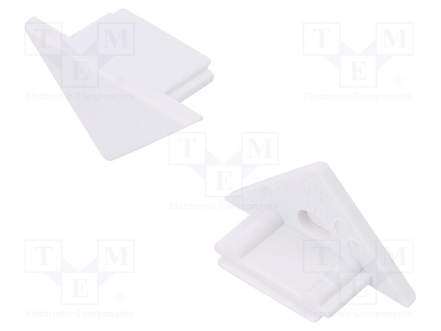 Cap for LED profiles; white; ABS; Application: TRIO10