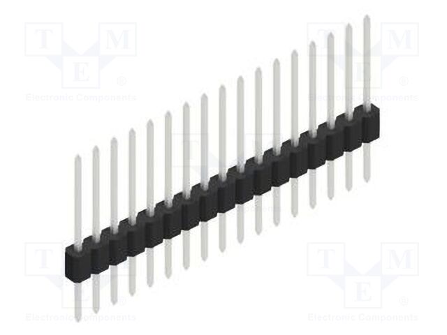 Connector: pin strips; pin header; male; PIN: 17; 1.27mm; THT; 1x17