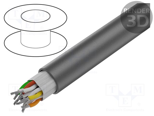 Wire; EcoCable Mini; 5x2x28AWG; unshielded; 300V; 305m; Cu; 1000ft