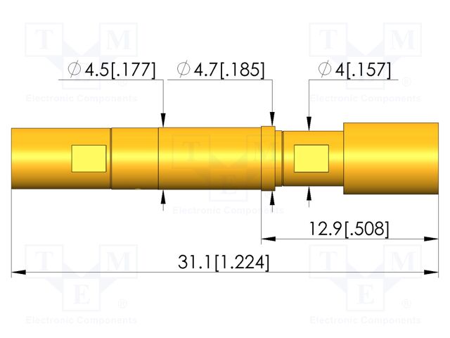 Test needle; plug-in