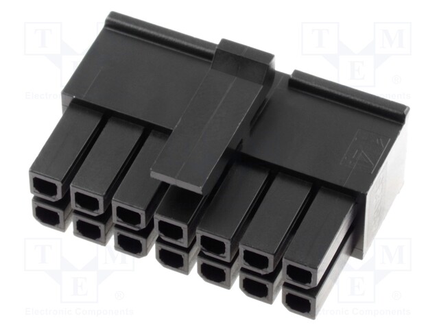 Plug; wire-board; female; Micro-Fit 3.0; 3mm; PIN: 14; w/o contacts