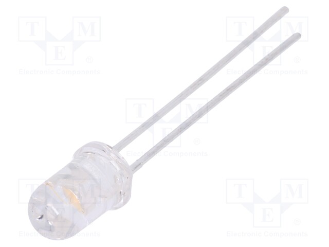LED; 5mm; white warm; 2900÷5000mcd; 60°; Front: convex; 3000(typ)K