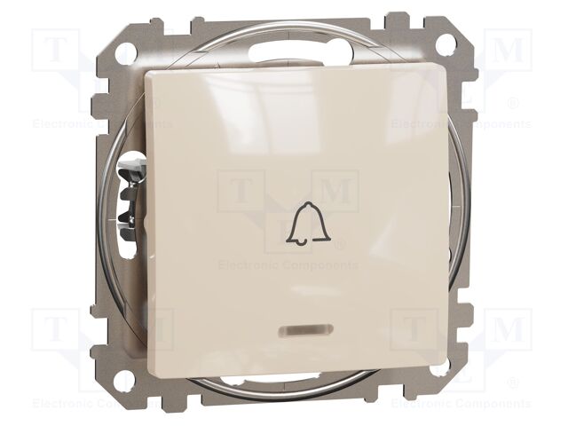 Momentary switch; Poles: 1; 250VAC; IP20; beige; monostable