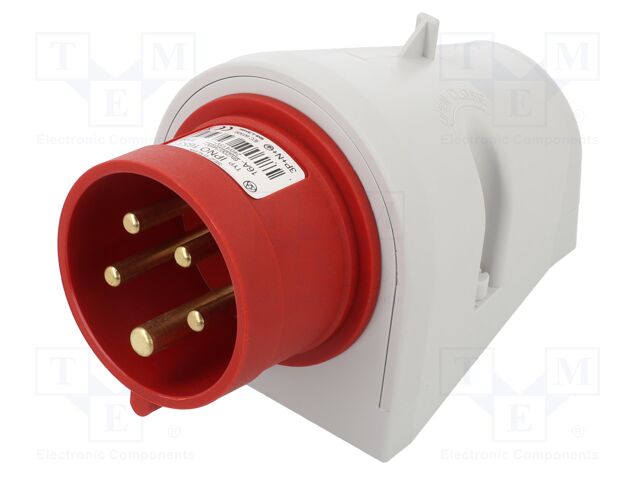 Connector: AC supply 3-phase; socket; male; 16A; 400VAC; IEC 60309