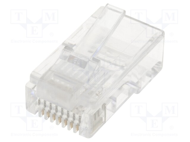 Plug; RJ45; PIN: 8; Contacts: phosphor bronze; gold-plated; UL94V-0