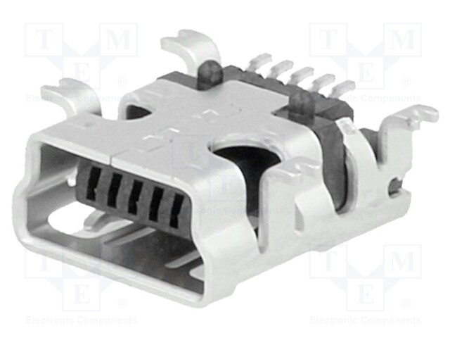 Socket; USB B mini; UX; on PCBs; SMT; PIN: 5; horizontal; USB 2.0