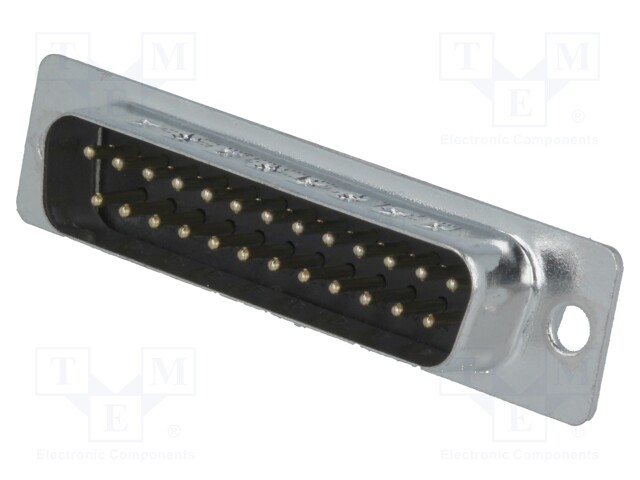 D-Sub; PIN: 25; plug; male; soldering; for cable; gold flash; 250V