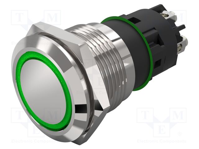 Switch: vandal resistant; Pos: 2; SPDT; 3A/240VAC; 3A/240VDC; green