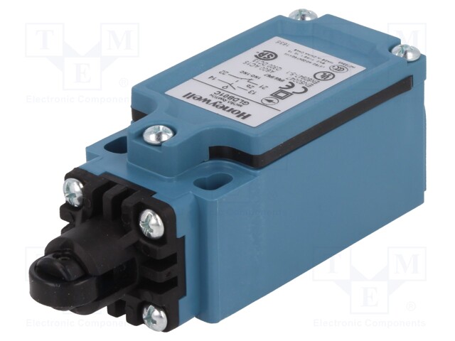 Limit switch; plunger with metal roller Ø12,4mm; NO + NC; 6A