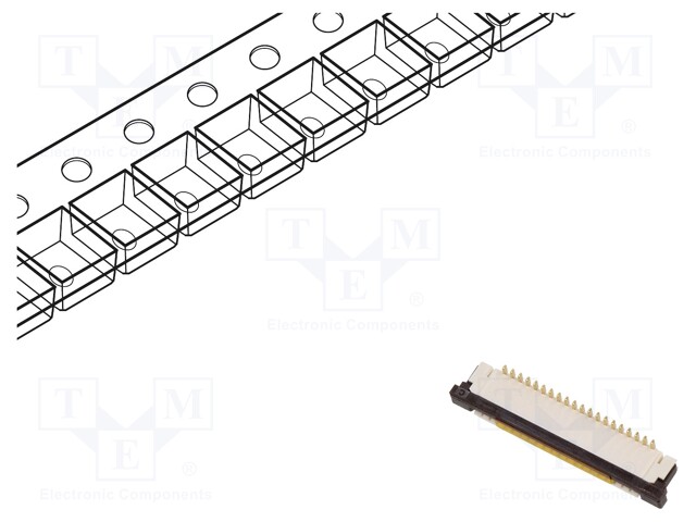 Connector: FFC/FPC; vertical; PIN: 20; ZIF; SMT; 125V; 1A; gold flash